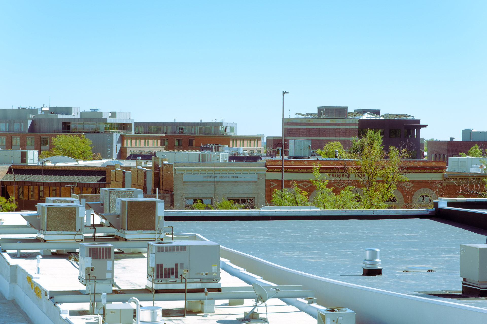 Rooftops in Fort Collins.